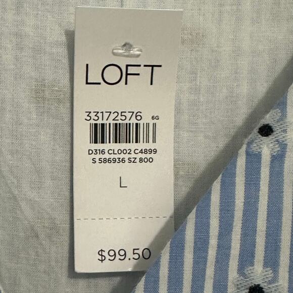 Loft wrap, dress floral stripe, nautical size large new lined - Picture 6 of 12